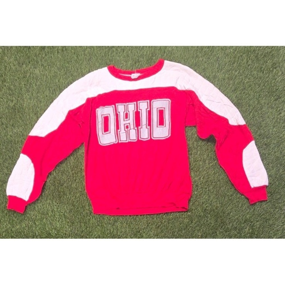 VTG 80s Ohio State University Quilted Sweatshirt 1st String Made in USA L